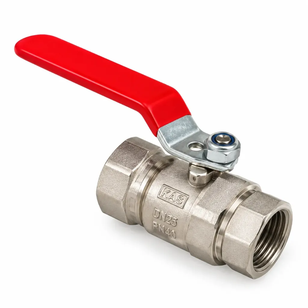 "KAS" ЭКО Вод.шар.кран PN25 ф20 (3/4") Red