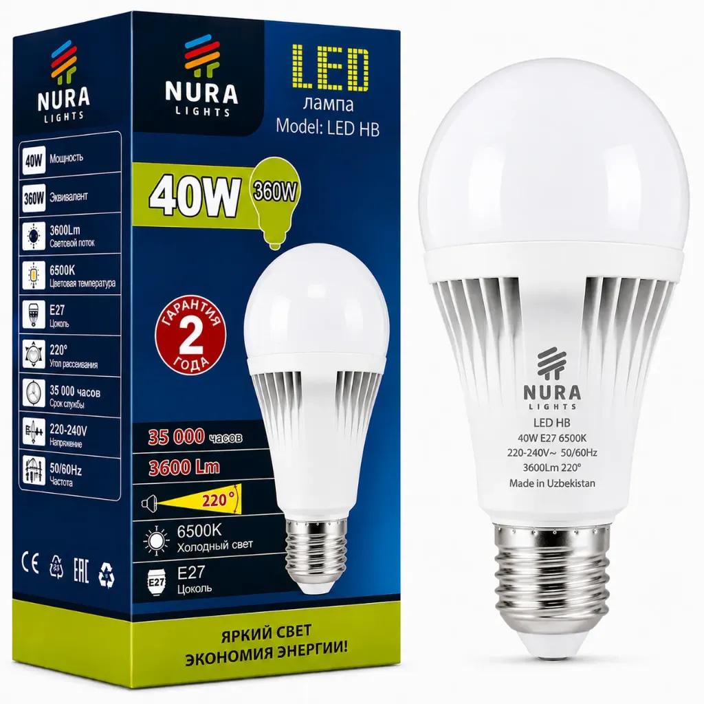 [NT120402765] Nura LED HB 40W E27 6500k лампа