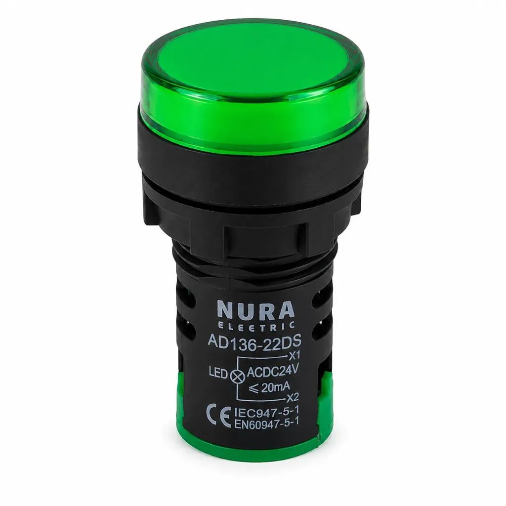 Световая арматура зелёный AD136-22DS 24v AC/DC (Nura Electric)